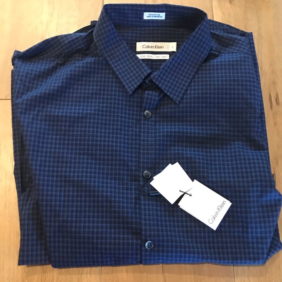 calvin klein blue dress shirt